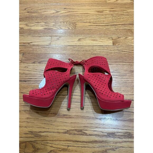 Just Fab Sexy Platform Jesadora Heeled Stiletto Shoes Red color Size 8.5 NEW. No - Picture 2 of 10